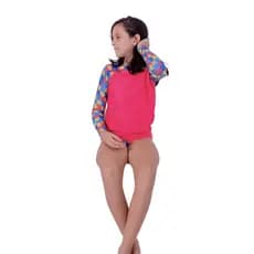Conjunto UV50+ Juvenil Feminino Praia Piscina Camisa Manga Longa + Calcinha