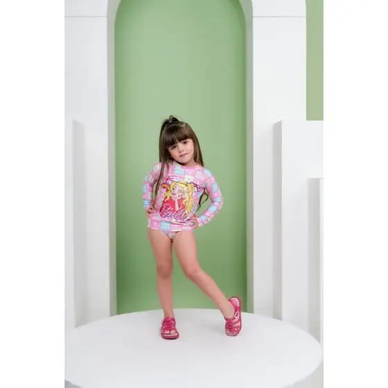 Conjunto Uv Feminino Infantil Conjunto UV50 Infantil Feminino BlusaUv50+Calcinha