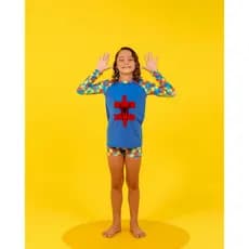 Conjunto UV50+ Personalizado Juvenil Autismo Masculino Camisa Manga Longa + Sunga PERSONALIZADO