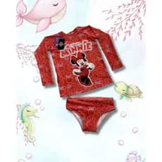 Blusa Uv+Calcinha Infantil Feminino Conjunto Uv Infantil Feminino Princesas Minnie Disney