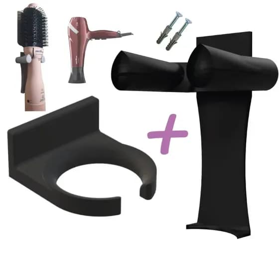 Kit Suporte para Escova Secadora e Secador de Cabelo Universal