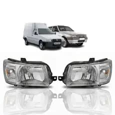 Par Farol Fiat Uno Fiorino Cromado 2004 até 2013 Acrílico