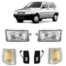 Kit uno 91 a 03 par farol + piscas + soquete