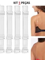 KIT 5 pares de Alça Para Sutiã De Silicone Transparente Reforçada Alto Conforto zoore