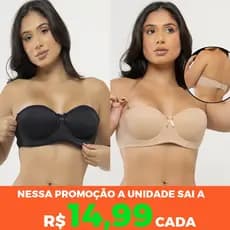 Kit 2 Sutiã Sem Alça Tomara Que Caia Com Bojo Não Marca Alça De Silicone Removível Soutien ZOORE