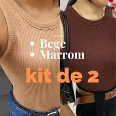 kit 2 Blusas Cropped Regatas Feminina Em Tecido Canelado Conforto Estilo Minimalista Toque Suave Crope