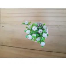 Flor artificial decorativa suculenta robert plant vasinho branco