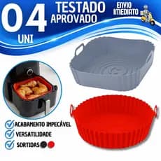 Forma para Air Fryer 19CM Silicone Premium | Antiaderente + Reutilizável | Não Gruda e Facilita a Limpeza