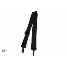 Alça Tiracolo em Nylon para Bolsa Transversal Avulsa na Cor Preta e Mosquete de Regulagem.