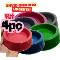 Kit 4 Comedouro ou Bebedouro Cores Aleatórias 1 litro com 22 cm redondo
