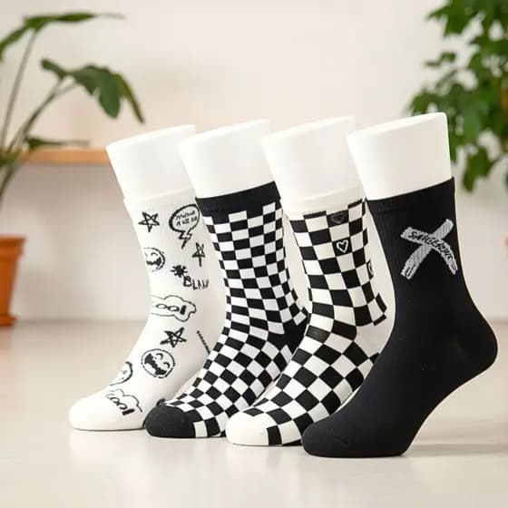 Meia Estampada premium Cano Alto skate patins esportivas respiráveis meias