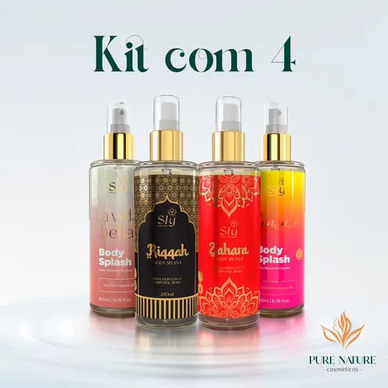 Kit 4 Body Splashs Colônia Inspiração Feminino 200ml Alta Fixação
