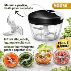 PROCESSADOR DE ALIMENTOS MANUAL 500ML GRANDE – TRITURADOR / PICADOR – 3 LÂMINAS INOX ORIGINAL LINE
