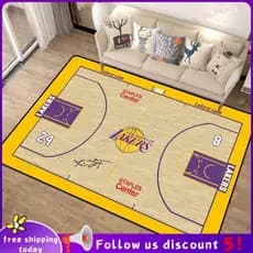 Se7ven✨Tapete Bedroom Bedside NBA Basketball Tapete Sala Sofá Mesa De Café Tapete Quarto Retângulo Criativo Rodada Personalizado Tapete De Assoalho