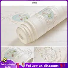 Se7ven ✨ Papel De Parede Simples Rústico Quarto Sala De Estar Fundo Casa Luxo Autoadesivo Não Tecido Europeu Estereoscóp