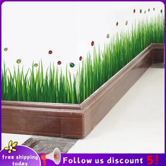 Se7ven✨Rodapé adesivos dormitório grama adesivos quarto decorativo cintura parede adesivos papel parede sala TV fundo wallcal _ Outro organizador