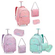 Kit Mochila Rodinha Lancheira Estojo Cup Cake Escola Meninas/Mochila para Menina/Mochila Juvenil/Mochila denlex/Mochila