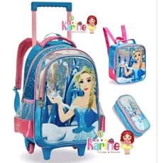 KIT MOCHILA DE ESCOLAR DE RODINHAS FROZEN/ KIT MOCHILA + LANCHEIRA TÉRMICA + ESTOJO/ MOCHILA DENLEX/ MOCHILA FROZEN