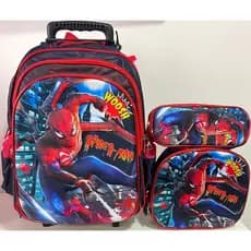 KIT MOCHILA ESCOLAR INFANTIL HOMEM ARANHA COM RODINHAS KIT MOCHILA LANCHEIRA ESTOJO/MOCHILA PARA MENINO/2026 3D