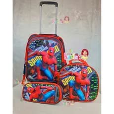 KIT MOCHILA ESCOLAR INFANTIL HOMEM ARANHA COM RODINHAS KIT MOCHILA LANCHEIRA ESTOJO/MOCHILA PARA MENINO/2025 3D PROMOÇÃO