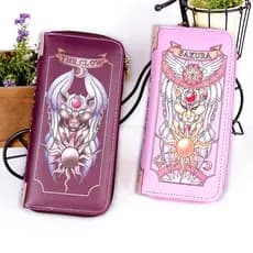 Captor De Cartão Anime SAKURA PU Carteira Longa De Couro KINOMOTO Para Meninas Embreagem