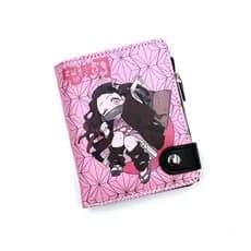Anime Demon Slayer Kamado Agatsuma Zenitsu Inosuke Carteira Curta Nezuko Bolsa Dobrável Com Zíper De Moedas