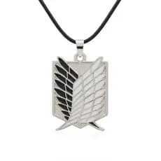 Anime Attack on Titan Metal Pingente Asas Da Liberdade Colar De Corda De Couro