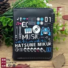 Anime Hatsune Miku Carteira Curta Porta-Cartões Bolsa Masculina De Desenho Animado