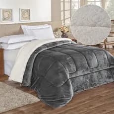 Coberdrom Edredom Sherpa Solteiro ou Casal Queen 2.40x2.20 Colcha Dupla Face Macio e Elegante