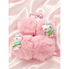 Xuxinha pompom Hello Kitty/elástico de cabelo Hello Kitty/prendedor de cabelo xuxinha pompom