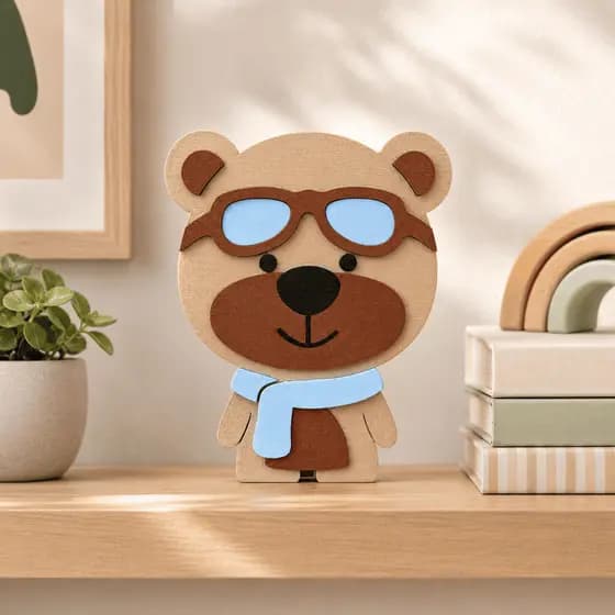 Decoração Quarto Bebê Ursinho Baloeiro Aviador Enfeite Chá de Bebê Centro de Mesa