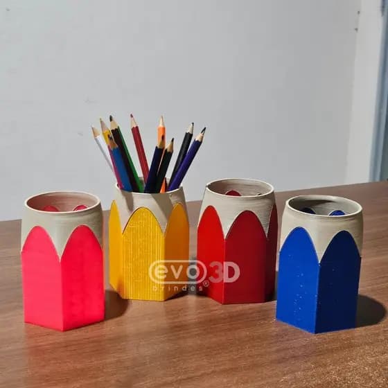 Porta Lápis Hexagonal Design Criativo Lápis de Cor Porta Treco Chique
