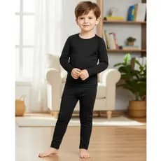 Conjunto Térmico Peluciado Juvenil E Infantil Unissex Blusa Manga Comprida E Calça Segunda Pele