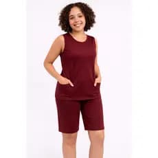 Uniforme blusa e bermuda secretaria do lar Babá Domestica Camareira Copeira Empregada regata