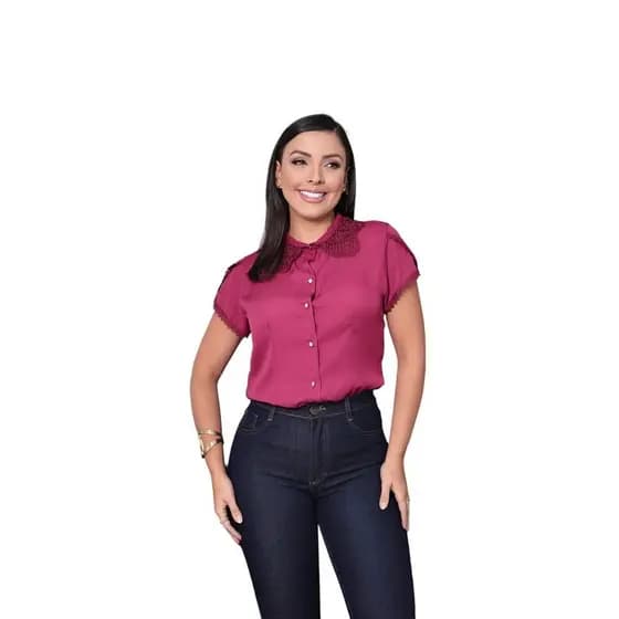 Camisa Feminina Social Elegante com Botoes SKU:B105