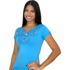 BLUSA MODA EVANGELICA ROMANTICA MANGA CURTA KIT C/3 SKU:BV22