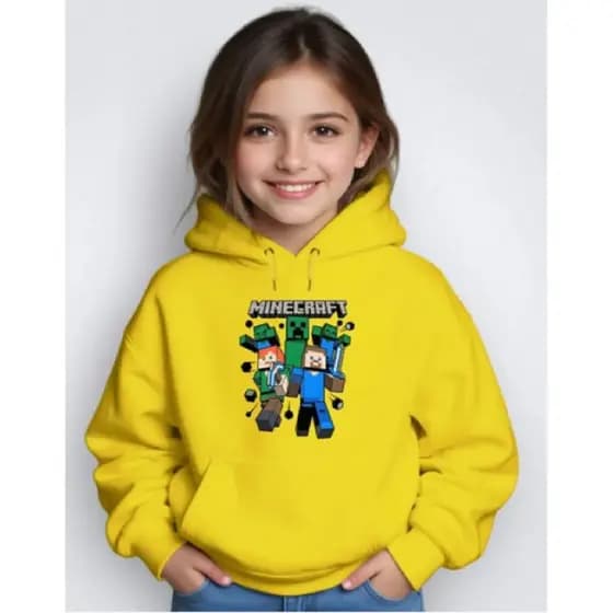 Moletom infantilUnissex Minecraft Canguru para Inverno Envio 24h