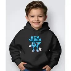 Blusa Moletom Infantil Canguru Flanelado Capuz Inverno Six Seven Meme Unissex Envio Imediato