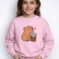 Blusa Moletom Infantil menina Capivara Fofa Flanelado Quentinho GrossoTendência 2026