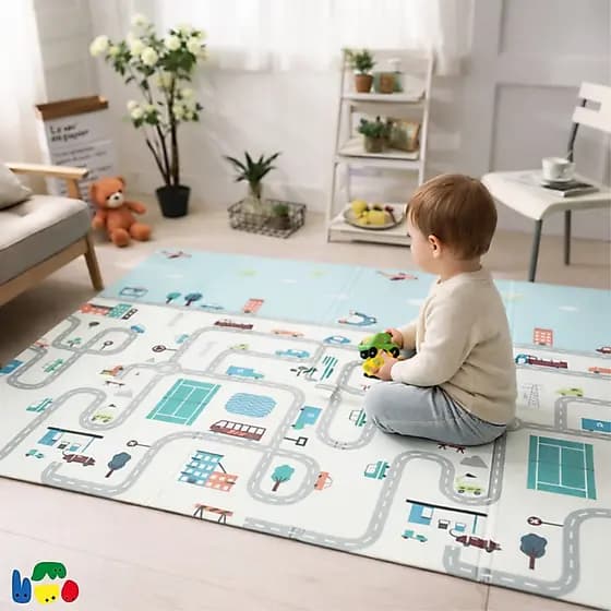 Tapete Infantil Dobrável Térmico Dupla Face 2m x 1,5m Antiderrapante Impermeável 8mm espessura