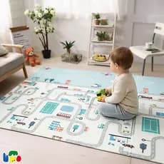 Tapete Infantil Dobrável Térmico Dupla Face 2m x 1,5m Antiderrapante Impermeável 8mm espessura