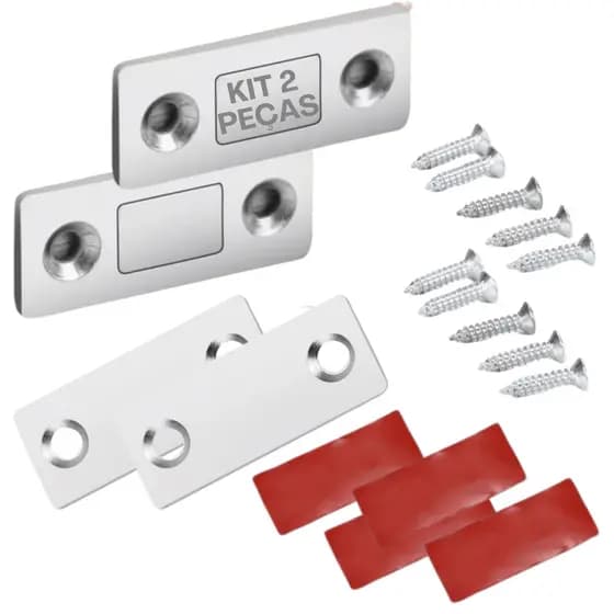 Fecho Magnético Armário Trava Porta Imã Ultra Forte Kit C/ 2 Peças Para Porta Janela Gaveta