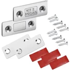 Fecho Magnético Armário Trava Porta Imã Ultra Forte Kit C/ 2 Peças Para Porta Janela Gaveta