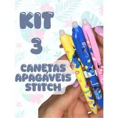 Kit 3 Canetas Apagável de gel Stitch | caneta fantasminha