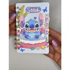Mini Caderno Espiral Stitch com Divisórias | Caderno Kawaii Organizador