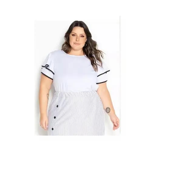 BLUSA PLUS SIZE MANGA SOBREPOSTA