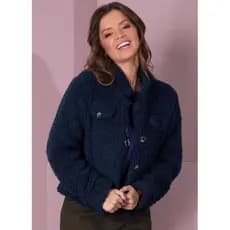 Jaqueta Plus Size Pelinho Azul
