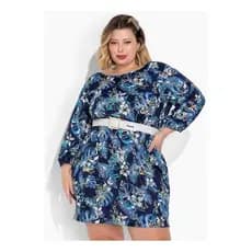 Vestido Manga 7/8 Plus Size