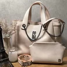 Zíris Premium Bolsa Feminina Estilo Sacola Grande Bolsa Faculdade + Necessaire Maquiagem Gaby Show