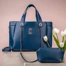 Linha Premium Bolsa Sacola Grande Chique - Zíris - Alça Transversal Moderna + Necessaire Feminina